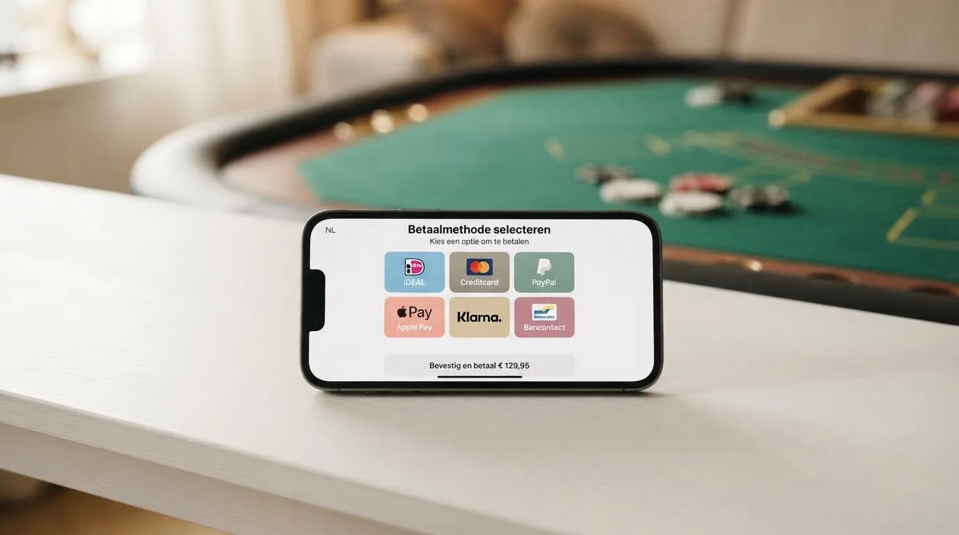 Een vergelijkingstabel van Nederlandse online casino's met de betaalmethoden Klarna en Sofort