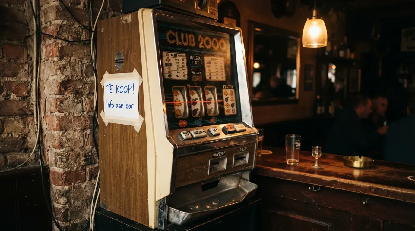 Een fysieke Club 2000 fruitautomaat uit 1985
