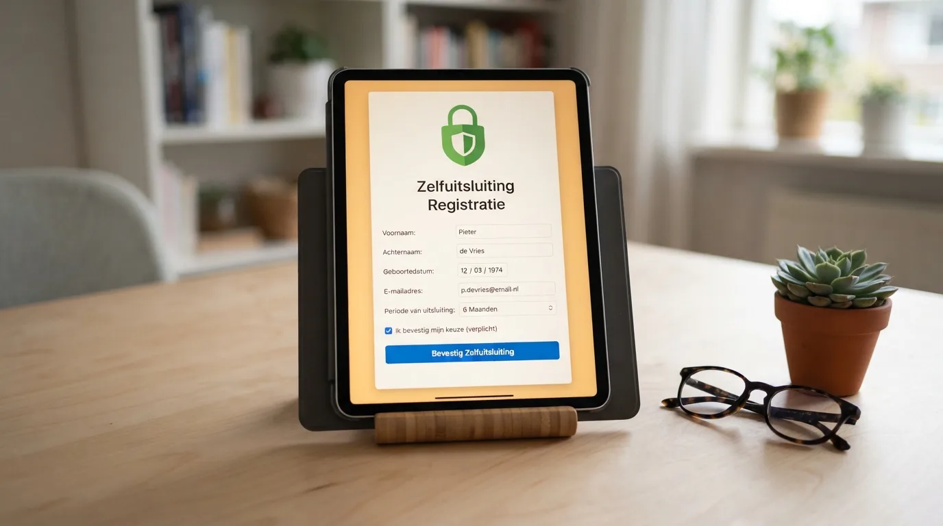 Scherm met een uitsluitingsformulier en een slot-symbool