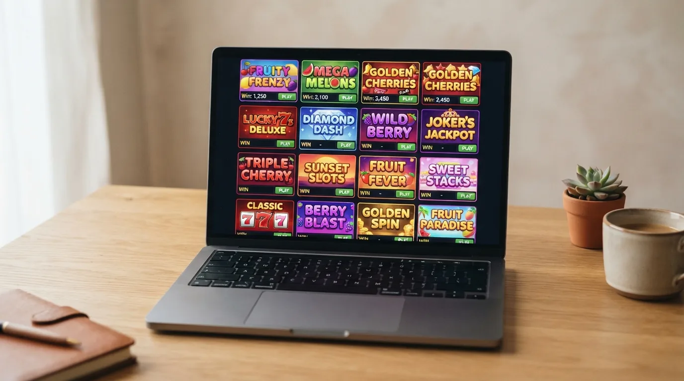 Rijen gratis gokkasten in een online demo-catalogus
