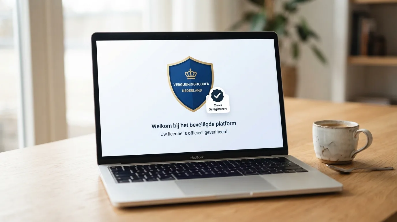 Ksa-vergunning en Cruks-register op een scherm