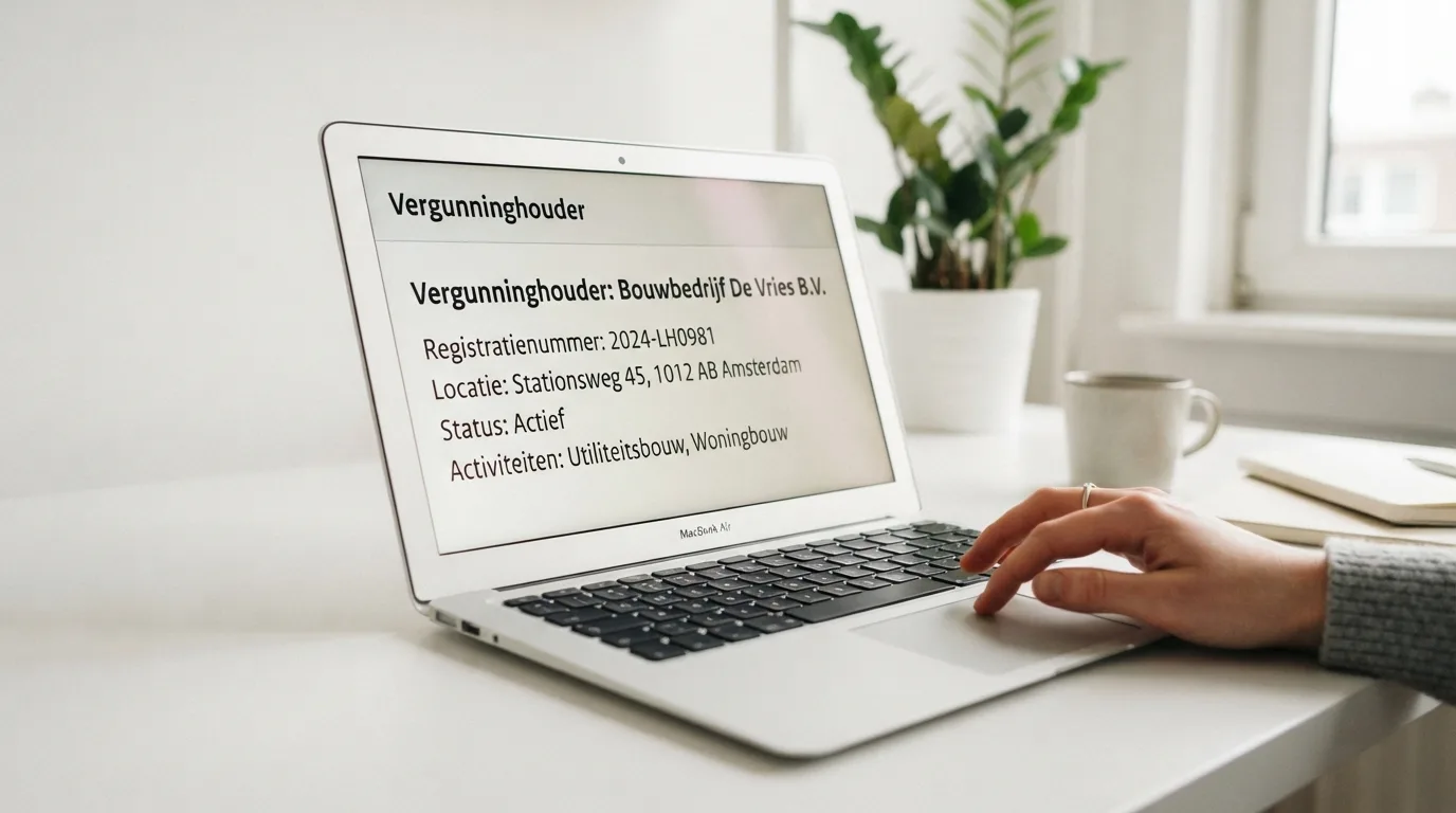 Een scherm met het logo van de Kansspelautoriteit en een vergunningsnummer