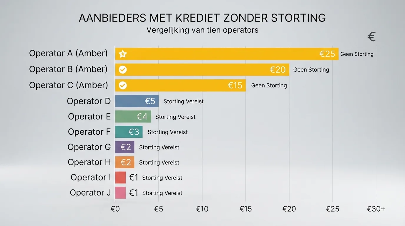 Vergelijkingstabel met tien casino's en hun welkomstbonussen
